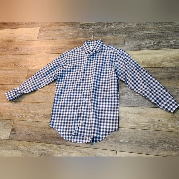 Lorenzo Uomo Blue and White Checkered Men's Shirt Size 16 32/33 - Picture 1 of 11